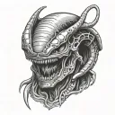 xenomorph Alien UFO tattoo design idea