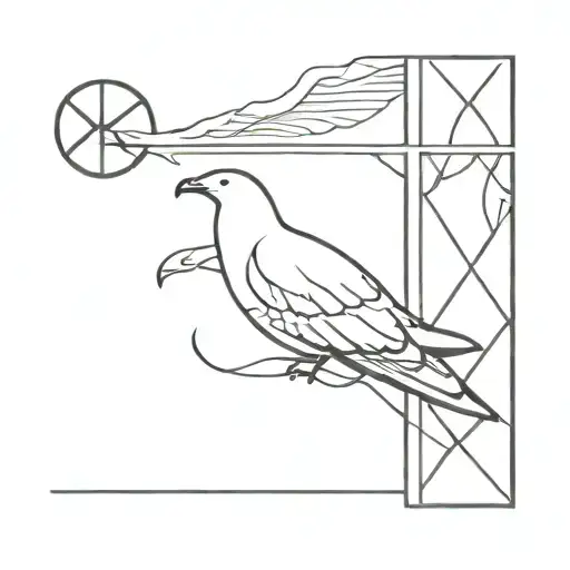 Gabriel, Azrael, seagull and window  tattoo design idea