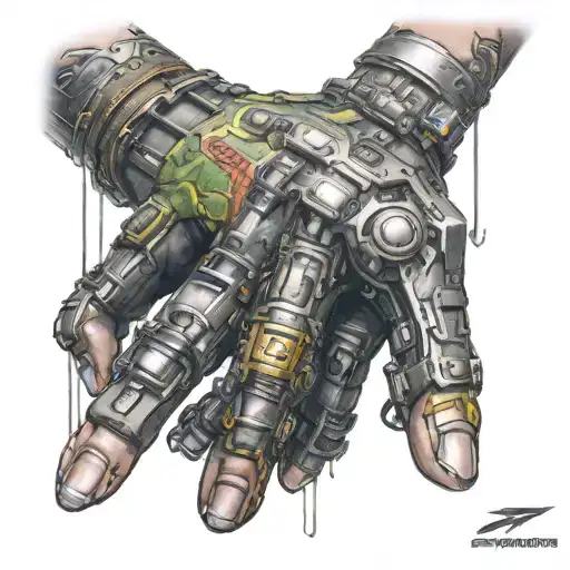 johnny silverhenk hand from cyberpunk 2077 tattoo design idea