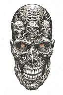 a combination of horror movie objects tattoo design idea