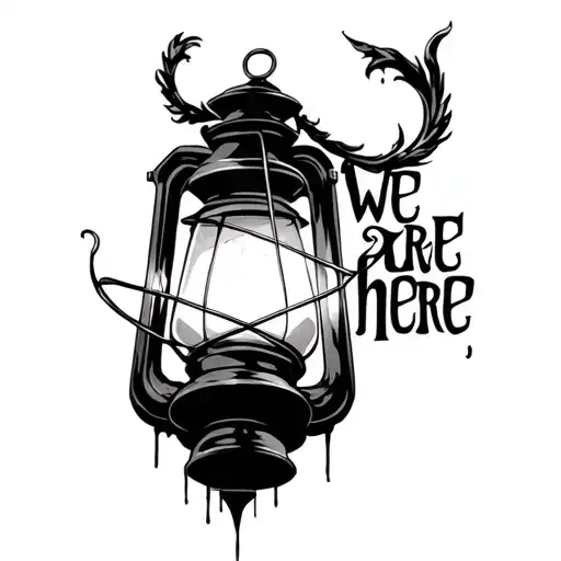 "We are here " "We are here " Bray Wyatt lantern  tattoo design idea