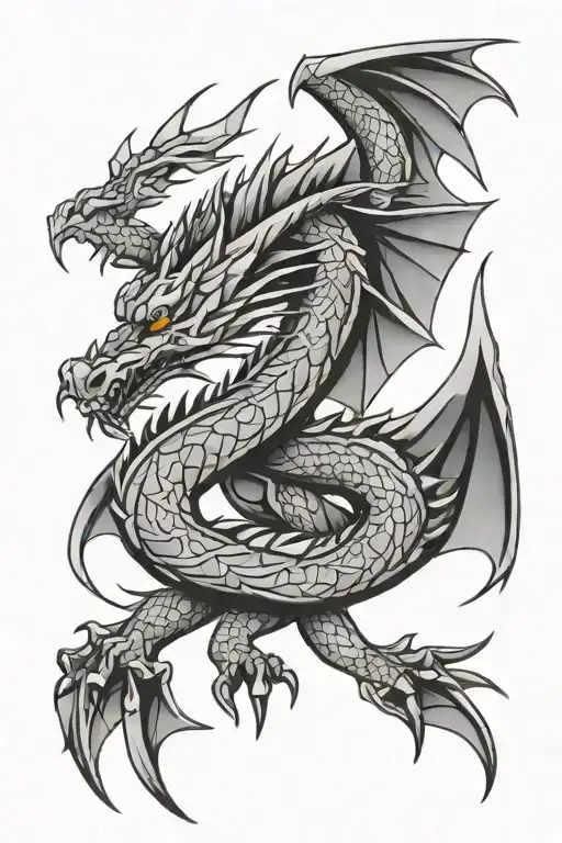 geometric dragon tattoo design idea