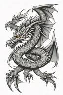 geometric dragon tattoo design idea