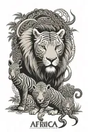 africa big five tattoo design idea