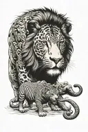 africa big five tattoo design idea