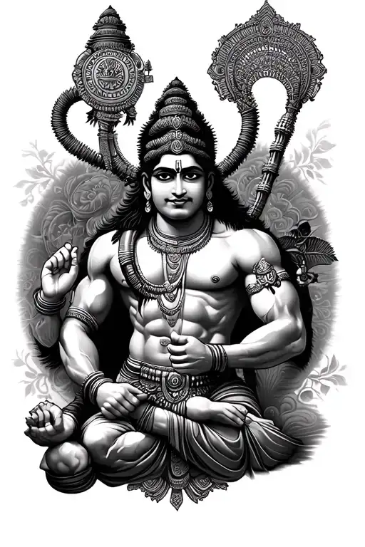 Hanuman Hansraj Himanshu just the names incorporated tattoo design idea