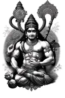 Hanuman Hansraj Himanshu just the names incorporated tattoo design idea
