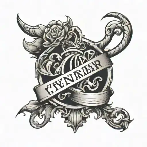 Kids Name Logo tattoo design featuring Cynn Peter Andi tattoo design idea