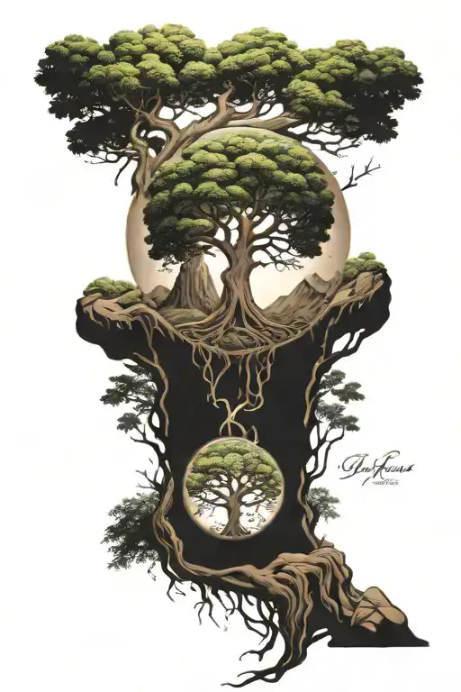 yggdrasil tree of life tattoo design idea