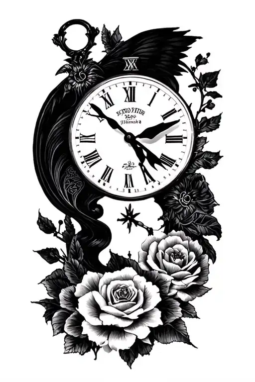 borrowed time tattoo design idea