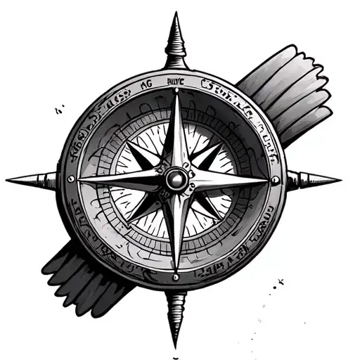 aviator compass propeller tattoo design idea