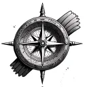 aviator compass propeller tattoo design idea