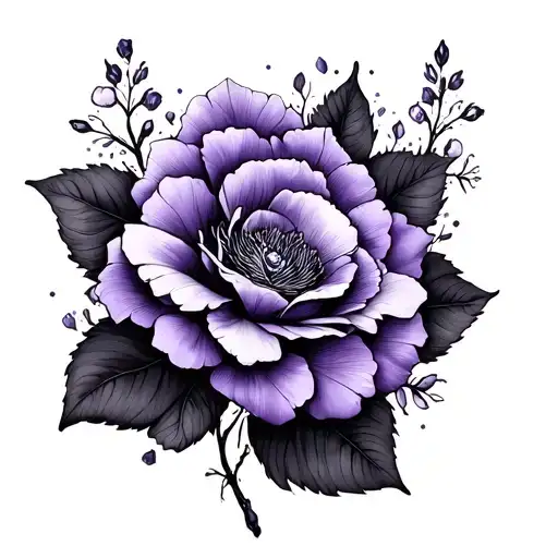 Fine Line Violet tattoo design idea