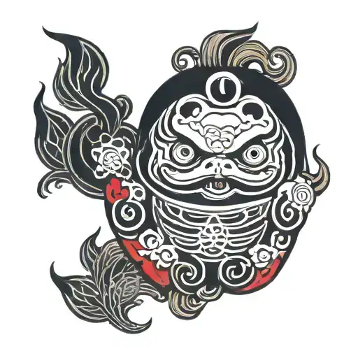 Daruma doll tattoo design idea