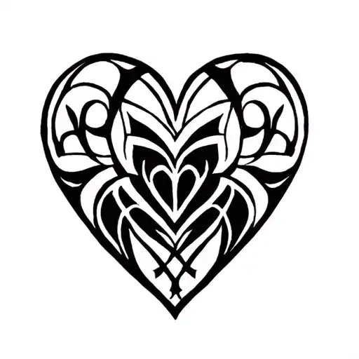 Heart-shaped simple frame  tattoo design idea