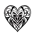 Heart-shaped simple frame  tattoo design idea