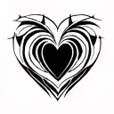 Heart-shaped simple frame  tattoo design idea
