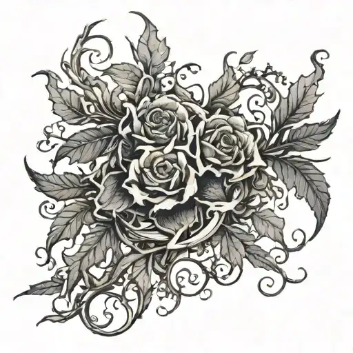 thorn vines wrapped tattoo design idea