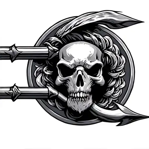 navy seal trident held tattoo design idea