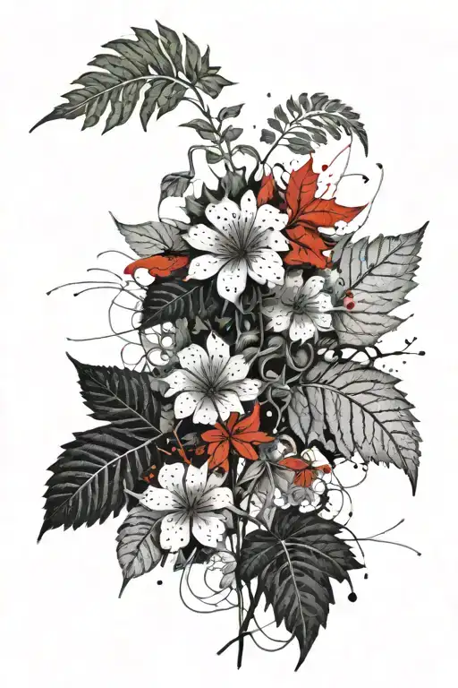fern, ivy, tattoo design idea