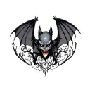 Gothic bat tattoo design idea