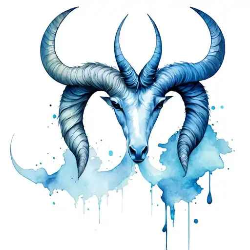 aries and capricorn zodiac sign intertwined tattoo design idea