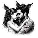 complicity father girl tattoo design idea