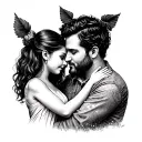 complicity father girl tattoo design idea