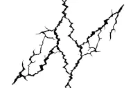 valeo on the top, resurgo on the bottom, split by the abstract kintsugi inspired crack/line tattoo design idea