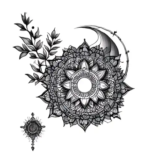 science, physics, mandala, Buddhism in back tattoo tattoo design idea