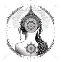 science, physics, mandala, Buddhism in back tattoo tattoo design idea