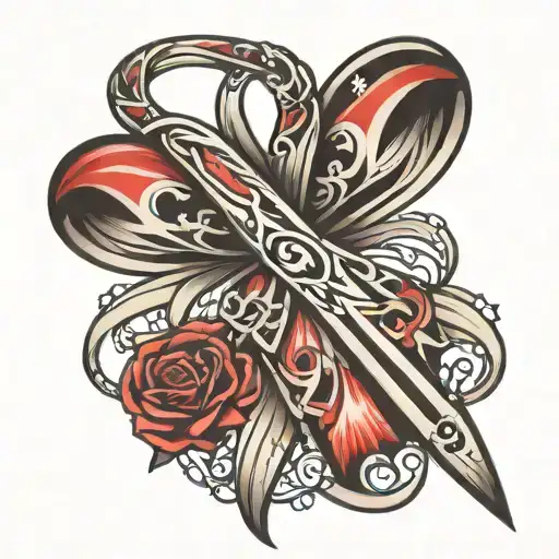 ptsd awareness ribbon tattoo design idea