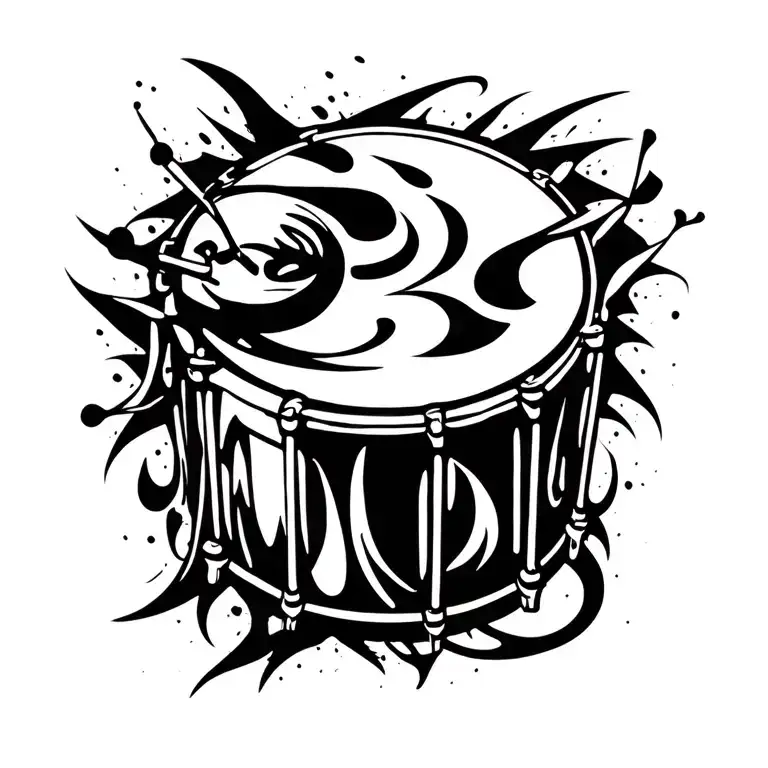 "drum and bass" music raving  tattoo design idea
