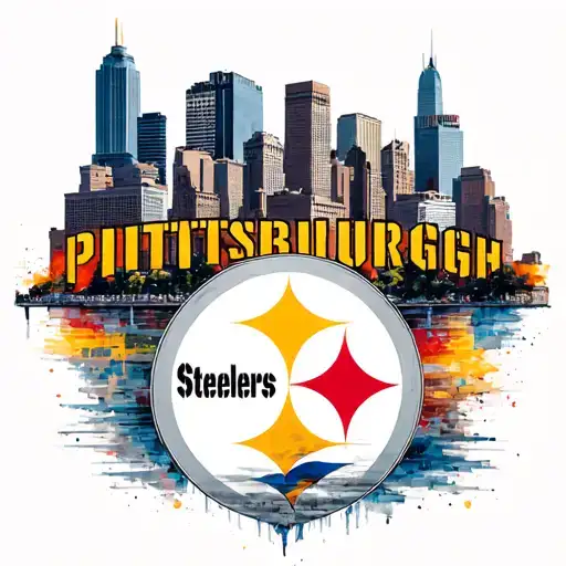 pittsburgh skyline with steelers logo incorporated tattoo design idea