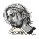 kurt cobain eat burger tattoo design idea