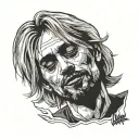 kurt cobain eat burger tattoo design idea