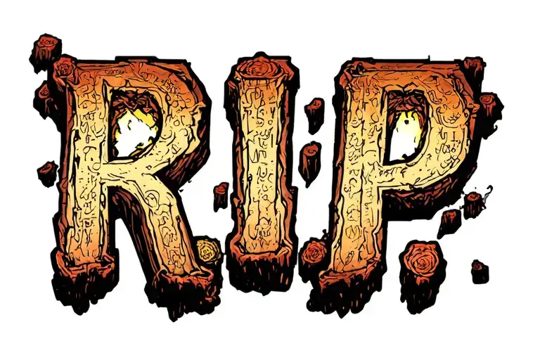 "R.I.P." Tomb empty tattoo design idea