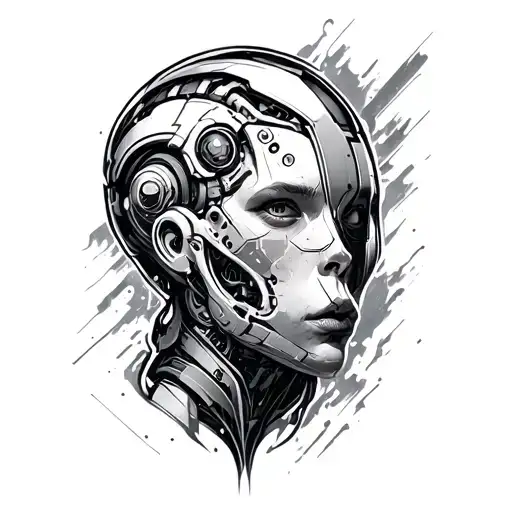 Cybernetic tattoo design idea