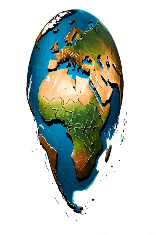 World Map tattoo design idea