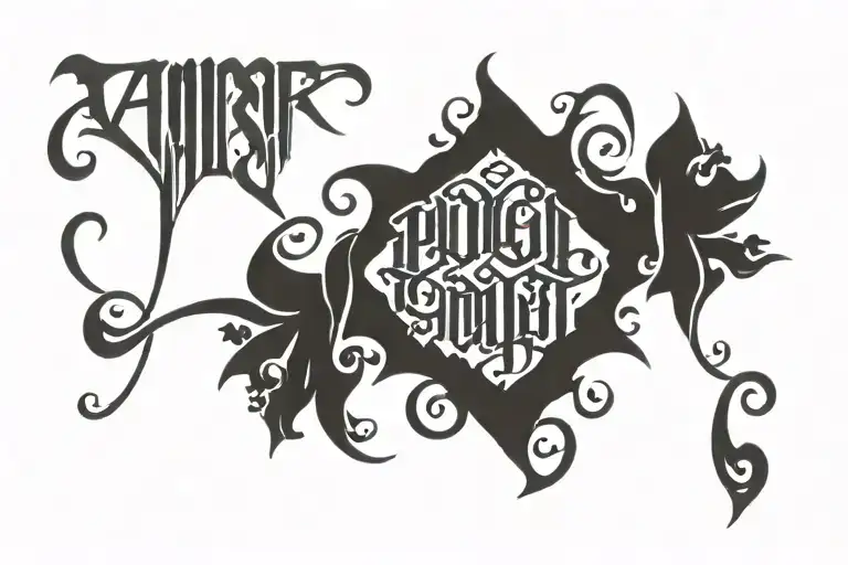 two word ambigram tattoo tattoo design idea