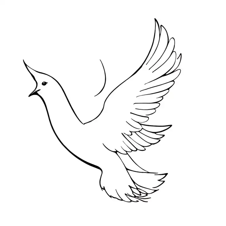 White dove white or uv ink tattoo design idea