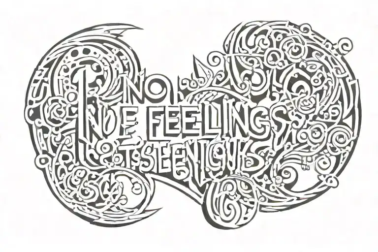 no feelings just inches tattoo design idea