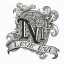 levi name written tattoo design idea