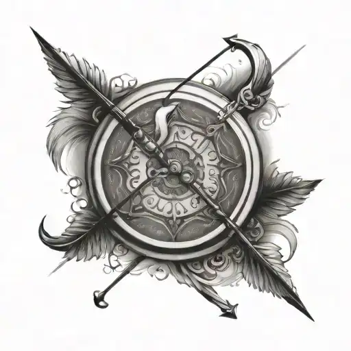 Michael, bow and arrow, Jupiter tattoo design idea
