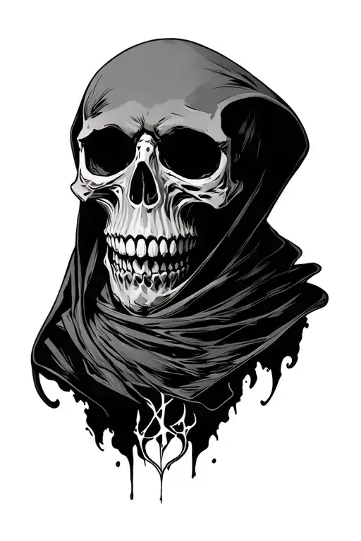 skull / grim reaper tattoo design idea