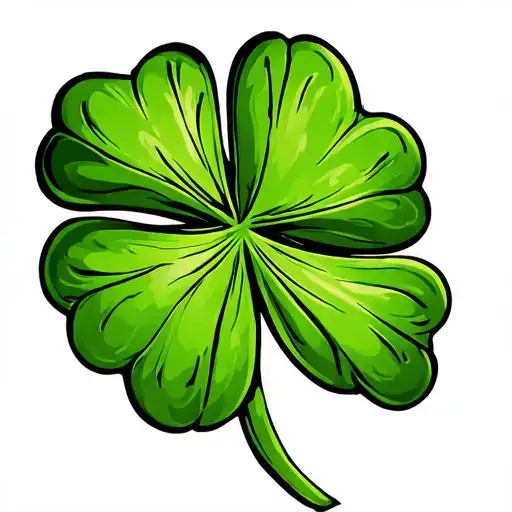 clover with 4 leafs clover tattoo design idea