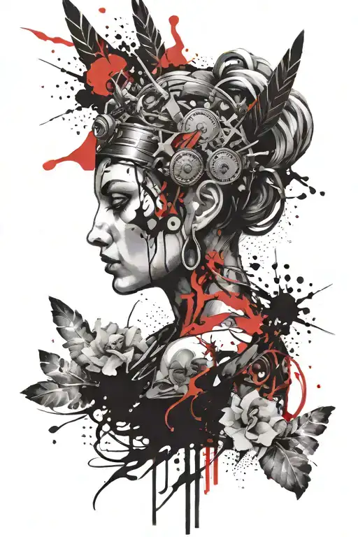 Athena goddess tattoo design idea
