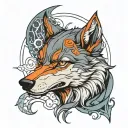 Wolf Anime tattoo design idea