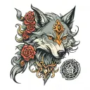 Wolf Anime tattoo design idea