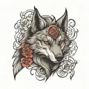 Wolf Anime tattoo design idea